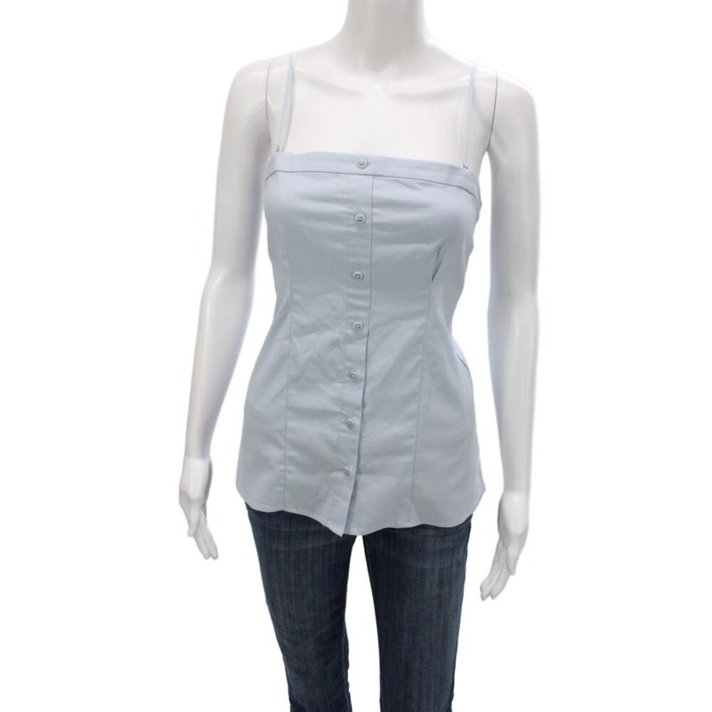Reformation Womens Light Blue Square Neck Button Camisole Size 6